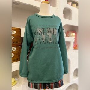 Vintage Men’s Green Graphic Sweatshirt by East West